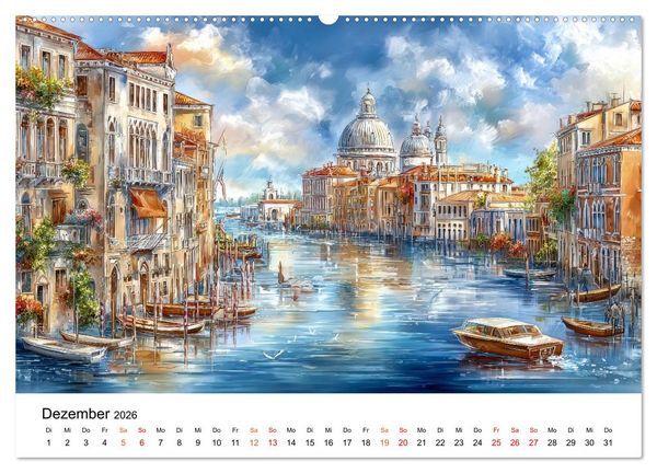 Produktbild: Stadtpoesie in sanften Farben (hochwertiger Premium Wandkalender 2026 DIN A2 quer), Kunstdruck in Hochglanz