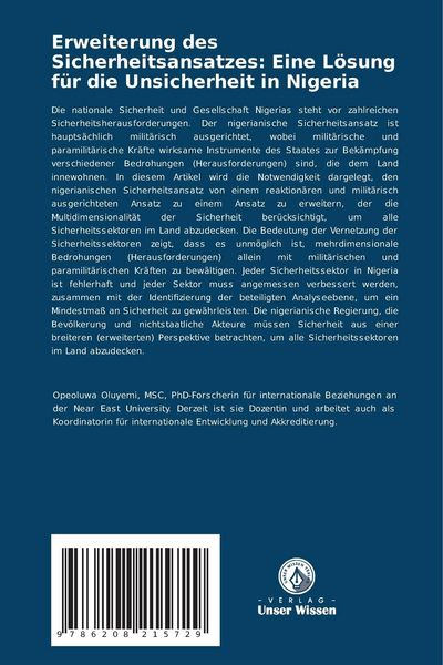 Produktbild: Erweiterung des Sicherheitsansatzes: Eine L&ouml;sung f&uuml;r die Unsicherheit in Nigeria