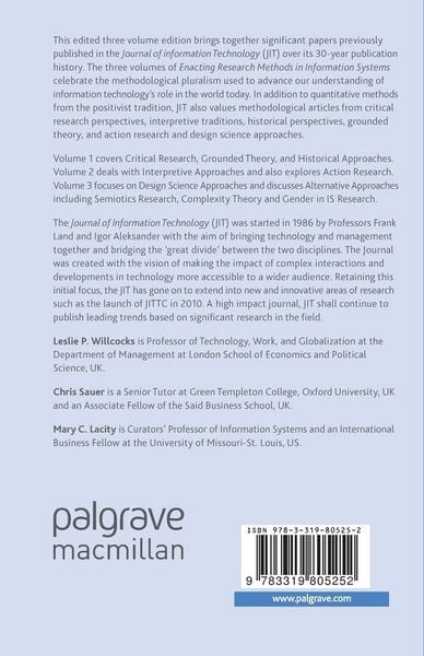 Produktbild: Enacting Research Methods in Information Systems: Volume 1