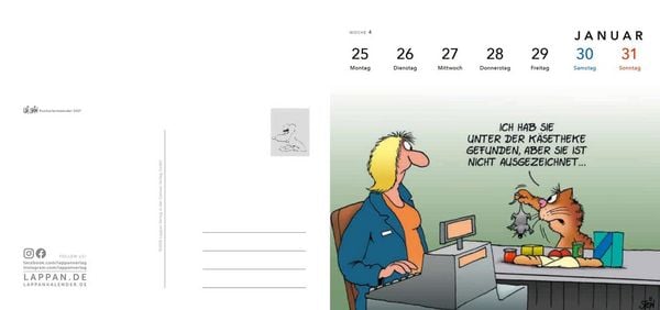 Produktbild: Uli Stein Postkartenkalender 2027