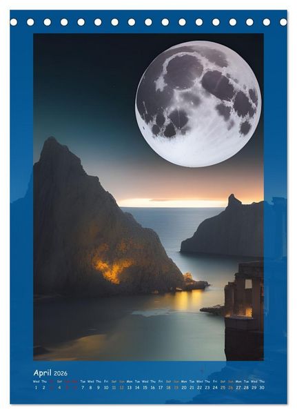 Produktbild: Moonlit Fantasies (Desk Calendar 2026 DIN A5 portrait), CALVENDO 12 Month DeskCalendar