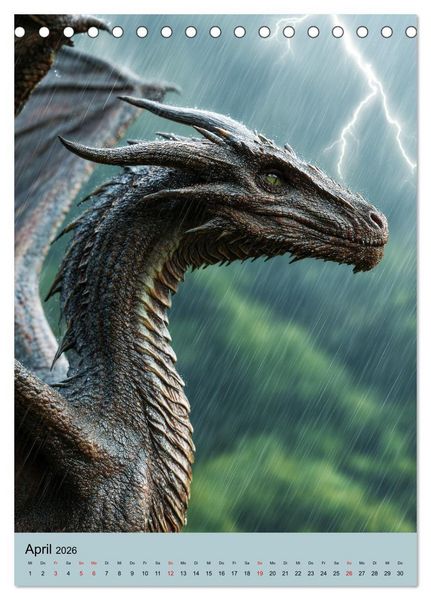 Produktbild: Drachen Kalender - ein Jahr mit mystischen Fabelwesen (Tischkalender 2026 DIN A5 hoch), CALVENDO Monatskalender