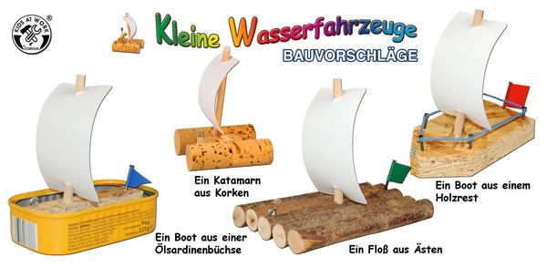 Produktbild: Corvus A600594 - Kids-at-Work, Masten+Segel, 12er Zubeh&ouml;r-Set zum Boote-Bau