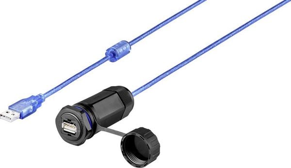 Produktbild: Renkforce USB 2.0 Kabel [1x USB 2.0 Buchse A - 1x USB 2.0 Buchse A] 1.00m mit Schutzkappe