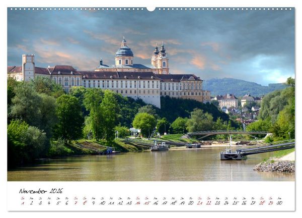 Produktbild: Entlang der Donau, Sehensw&uuml;rdigkeiten von Passau bis Budapest (hochwertiger Premium Wandkalender 2026 DIN A2 quer), Kunstdruck in Hochglanz