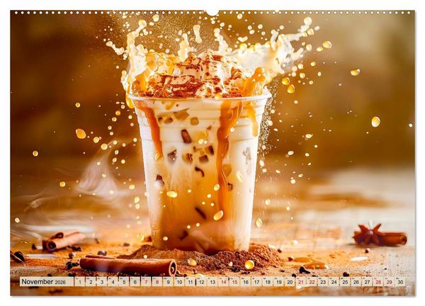 Produktbild: Cappuccino, Latte und mehr - Der gro&szlig;e Kaffeekalender (Wandkalender 2026 DIN A2 quer), CALVENDO Monatskalender