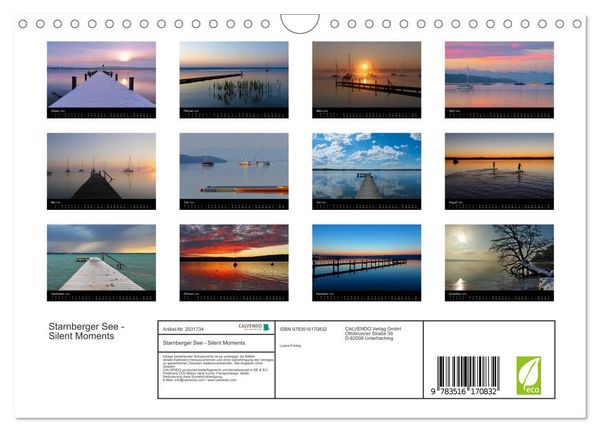 Produktbild: Starnberger See - Silent Moments (Wandkalender 2026 DIN A4 quer), CALVENDO Monatskalender