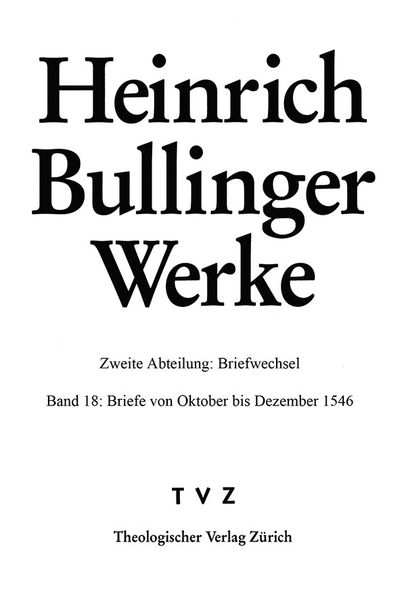 Produktbild: Bullinger, Heinrich: Werke