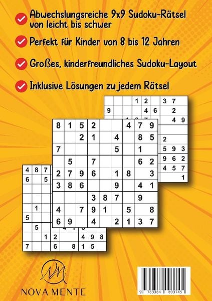 Produktbild: Sudoku f&uuml;r Kinder ab 8 Jahren
