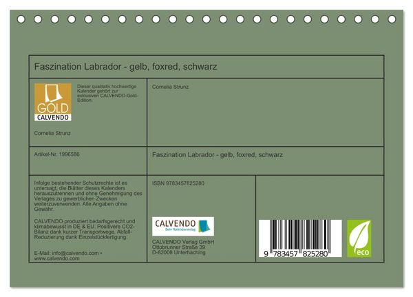 Produktbild: Faszination Labrador - gelb, foxred, schwarz (Tischkalender 2026 DIN A5 quer), CALVENDO Monatskalender
