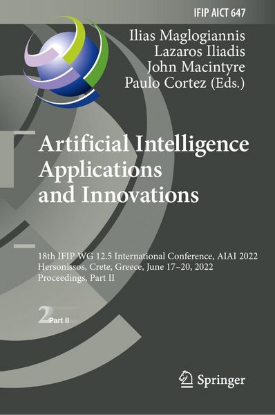 Produktbild: Artificial Intelligence Applications and Innovations