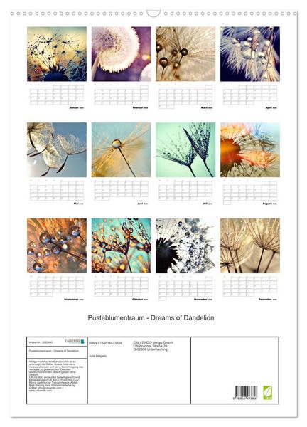 Produktbild: Pusteblumentraum - Dreams of Dandelion (Wandkalender 2026 DIN A2 hoch), CALVENDO Monatskalender