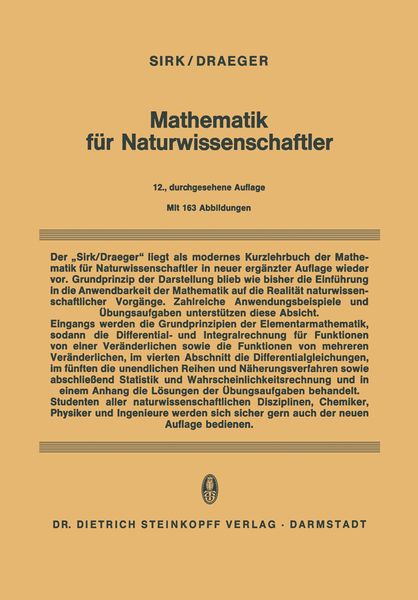Produktbild: Mathematik f&uuml;r Naturwissenschaftler
