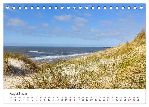 Produktbild: D&uuml;nen und Meer Nordseemomente (Tischkalender 2026 DIN A5 quer), CALVENDO Monatskalender