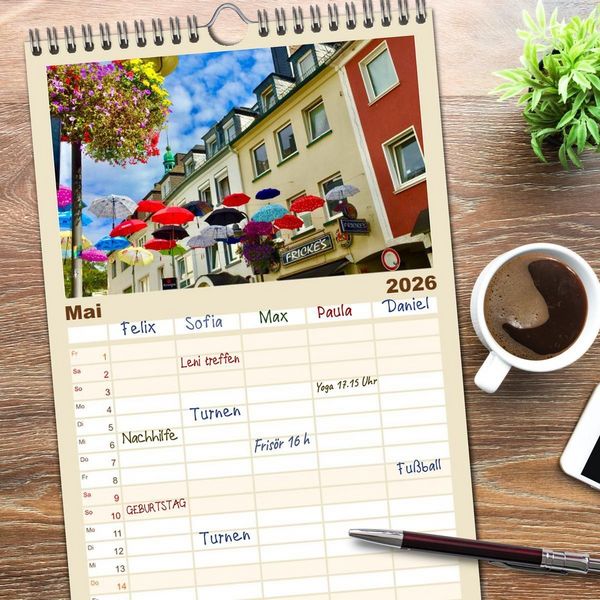 Produktbild: Familienplaner 2026 - SIEGEN Stadt auf acht Bergen mit 5 Spalten (Wandkalender, 21 x 45 cm) CALVENDO