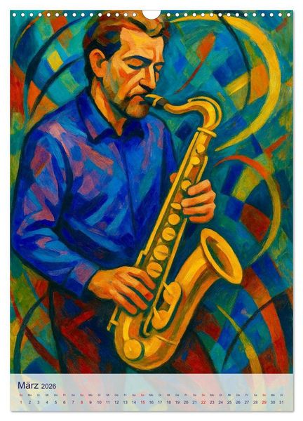 Produktbild: Saxophonisten. Eine Hommage an die Magie des Saxophons (Wandkalender 2026 DIN A3 hoch), CALVENDO Monatskalender