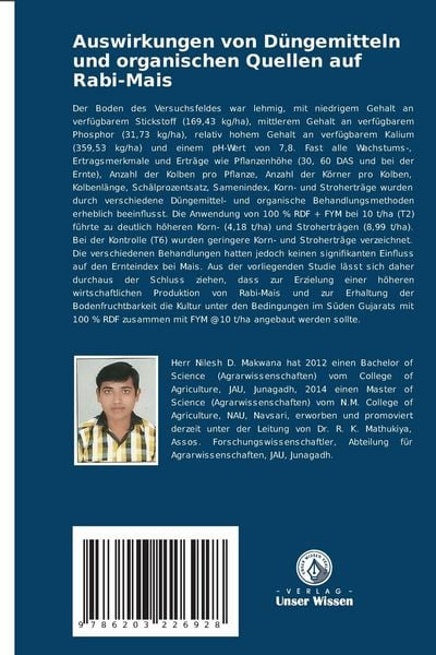 Produktbild: Auswirkungen von D&uuml;ngemitteln und organischen Quellen auf Rabi-Mais