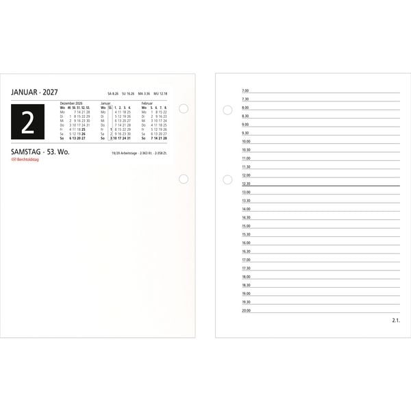 Produktbild: Umlegkalender 1T/2S 10,5x14,2 2027