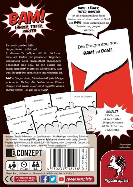 Produktbild: Pegasus - Bam! - Länger, Tiefer, Härter