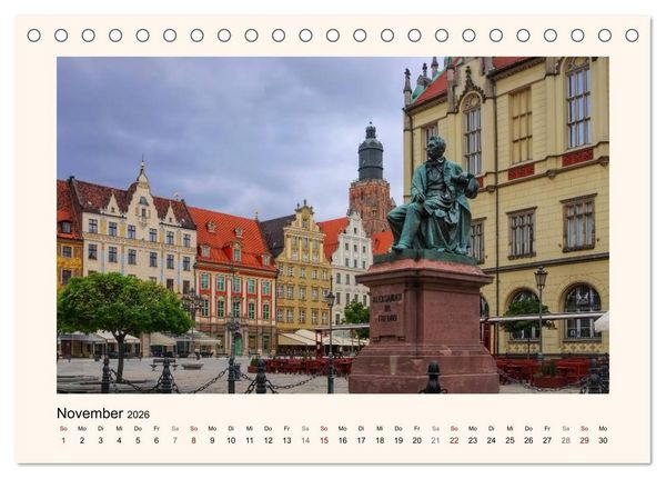 Produktbild: Breslau - Schlesiens Herz an der Oder (Tischkalender 2026 DIN A5 quer), CALVENDO Monatskalender
