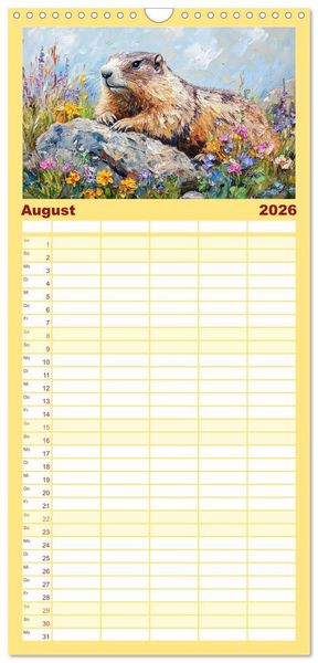 Produktbild: Familienplaner 2026 - Wilde Sch&ouml;nheiten. Ein Jahr mit majest&auml;tischen Tieren mit 5 Spalten (Wandkalender, 21 x 45 cm) CALVENDO