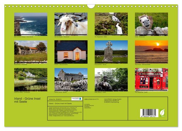 Produktbild: Irland - Gr&uuml;ne Insel mit Seele (Wandkalender 2026 DIN A3 quer), CALVENDO Monatskalender