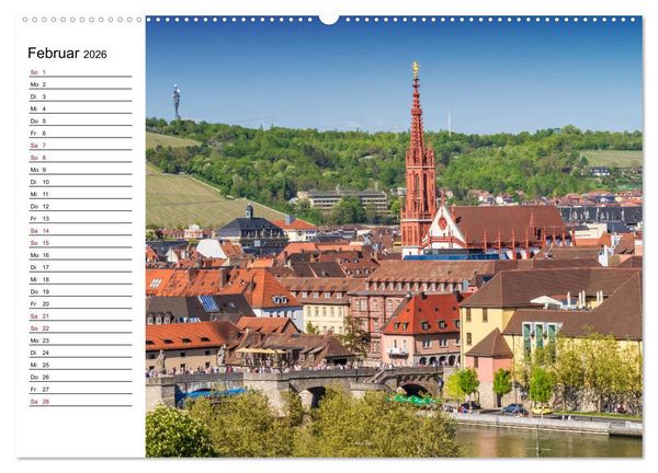 Produktbild: W&Uuml;RZBURG Historisches Stadtherz (hochwertiger Premium Wandkalender 2026 DIN A2 quer), Kunstdruck in Hochglanz