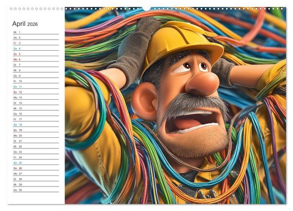 Produktbild: Kaffee, Kabel, Katastrophen (Wandkalender 2026 DIN A2 quer), CALVENDO Monatskalender
