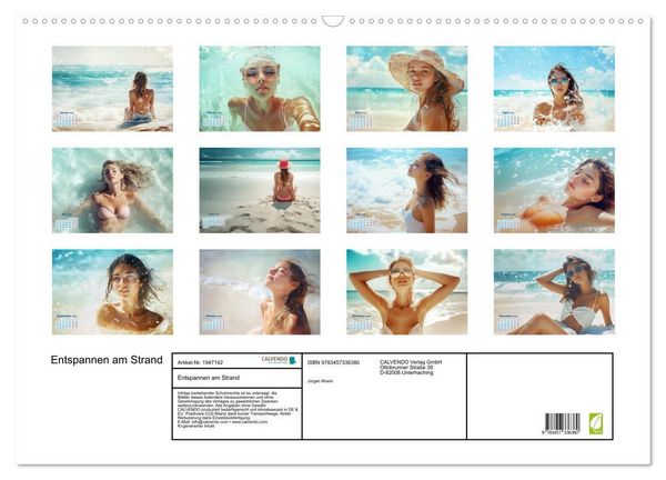 Produktbild: Entspannen am Strand (Wandkalender 2026 DIN A2 quer), CALVENDO Monatskalender