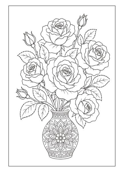 Produktbild: Mandala Blumen Malbuch f&uuml;r Erwachsene mit 100 floralen Ausmalmotiven