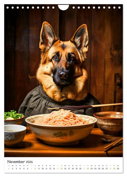 Produktbild: Hunde & Ramen - Ein Jahr voller Genuss und Freude (Wandkalender 2026 DIN A4 hoch), CALVENDO Monatskalender