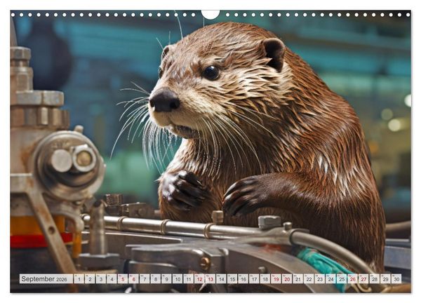 Produktbild: Otter bei der Arbeit (Wandkalender 2026 DIN A3 quer), CALVENDO Monatskalender