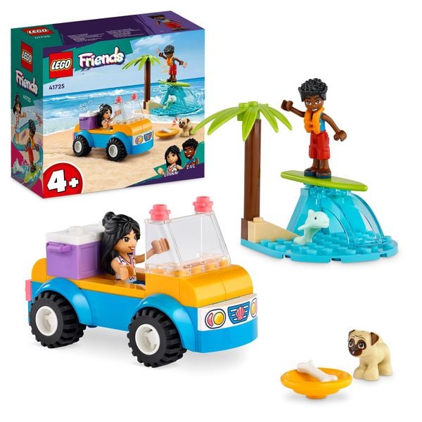 LEGO Friends 41725 Strandbuggy-Spaß Set mit Spielzeug-Auto und Surfbrett