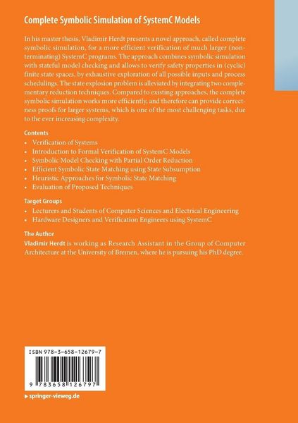 Produktbild: Complete Symbolic Simulation of SystemC Models