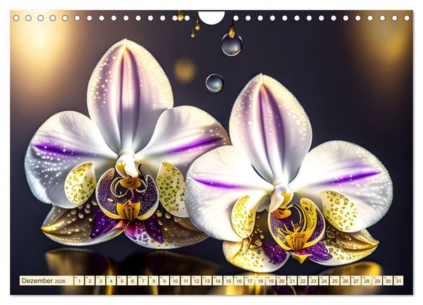 Produktbild: Lieblingsblumen mit goldenen Akzenten (Wandkalender 2026 DIN A4 quer), CALVENDO Monatskalender