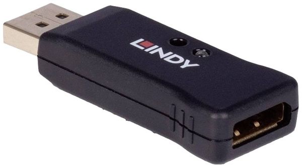 Produktbild: LINDY 32118 DisplayPort EDID Emulator [1x DisplayPort Stecker - 1x DisplayPort Buchse] Schwarz 4K UHD