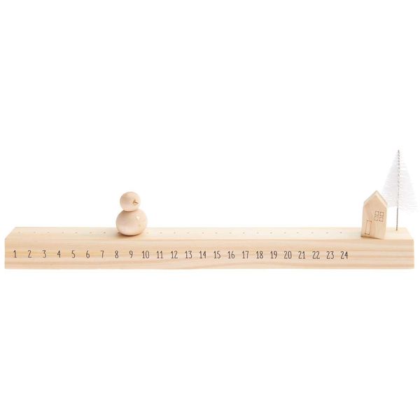 Produktbild: Schiebe-Adventskalender Schneemann Holz 36x11,5x3cm