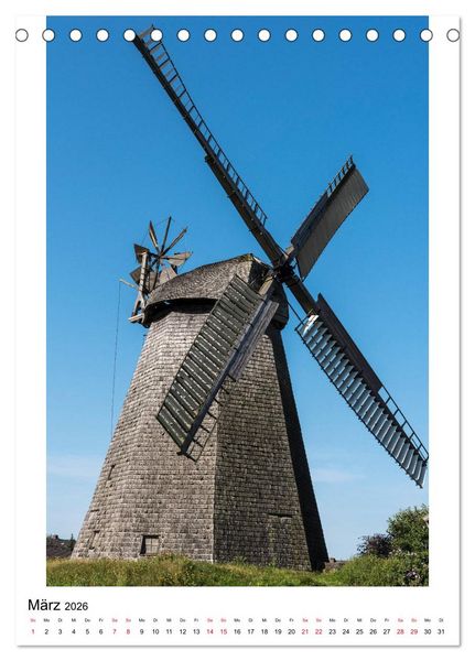 Produktbild: Historische Windm&uuml;hlen in Minden-L&uuml;bbecke (Tischkalender 2026 DIN A5 hoch), CALVENDO Monatskalender