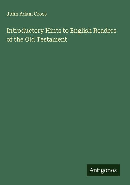 Produktbild: Introductory Hints to English Readers of the Old Testament