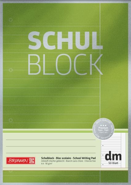 Produktbild: Brunnen Schulblock A4 Lin dm 50Bl Premium