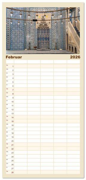 Produktbild: Familienplaner 2026 - Istanbul - Faszination Moschee mit 5 Spalten (Wandkalender, 21 x 45 cm) CALVENDO