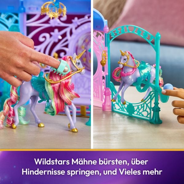 Produktbild: Unicorn Academy - Stall Spielset 90 cm inkl. Brunnen mit Licht- und Soundeffekten, 12 cm Einhorn & 24 Accessoires, Set zur Netflix Serie