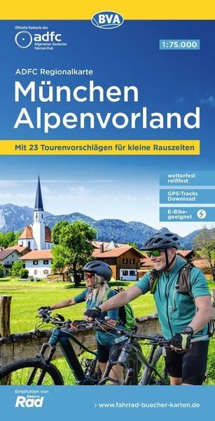BVA ADFC Regionalkarte München Alpenvorland 1:75.000, Sonstige von , Kompass-Karten, 978-3-96990-231-8