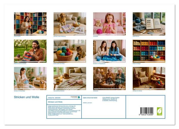 Produktbild: Stricken und Wolle (hochwertiger Premium Wandkalender 2026 DIN A2 quer), Kunstdruck in Hochglanz
