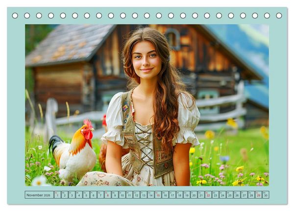 Produktbild: Almwiesenm&auml;rchen. Zauberhafte Frauen und gute Laune in den Bergen (Tischkalender 2026 DIN A5 quer), CALVENDO Monatskalender