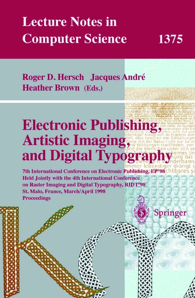 Produktbild: Electronic Publishing, Artistic Imaging, and Digital Typography