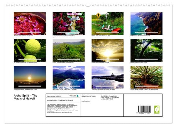 Produktbild: Aloha Spirit &ndash; The Magic of Hawaii (High Quality Premium Wall Calendar 2027 DIN A2 landscape),CALVENDO 12 Month Wall Calendar