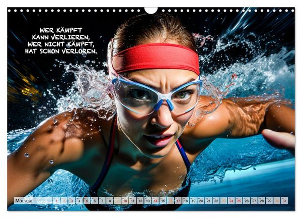 Produktbild: Schwimmen und Motivation (Wandkalender 2026 DIN A3 quer), CALVENDO Monatskalender