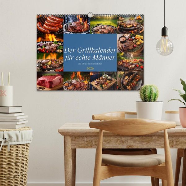 Produktbild: Der Grillkalender f&uuml;r echte M&auml;nner (Wandkalender 2026 DIN A3 quer), CALVENDO Monatskalender