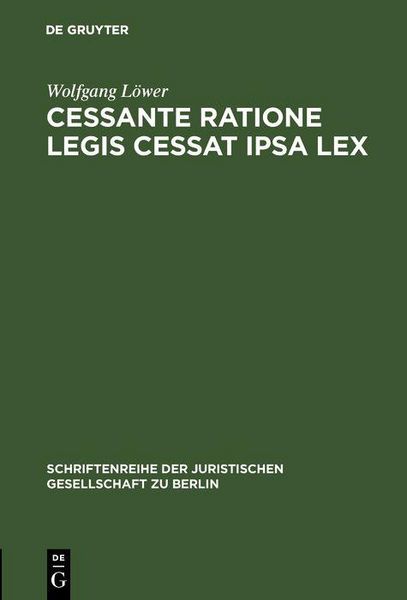 Produktbild: Cessante ratione legis cessat ipsa lex